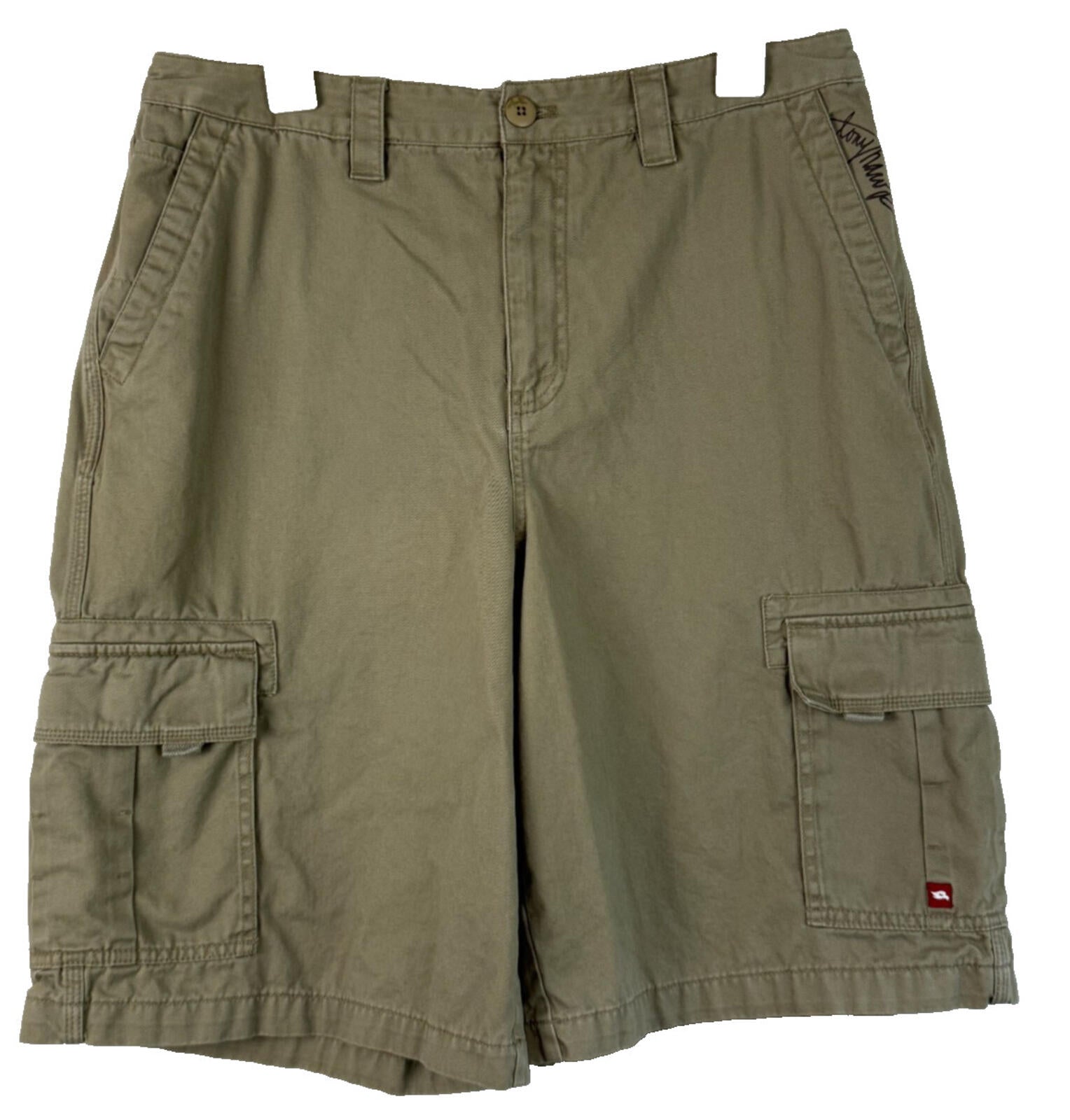 Tony Hawk Mens Size 34 Cargo Shorts Khaki Tan Cotton Skateboarding Utility