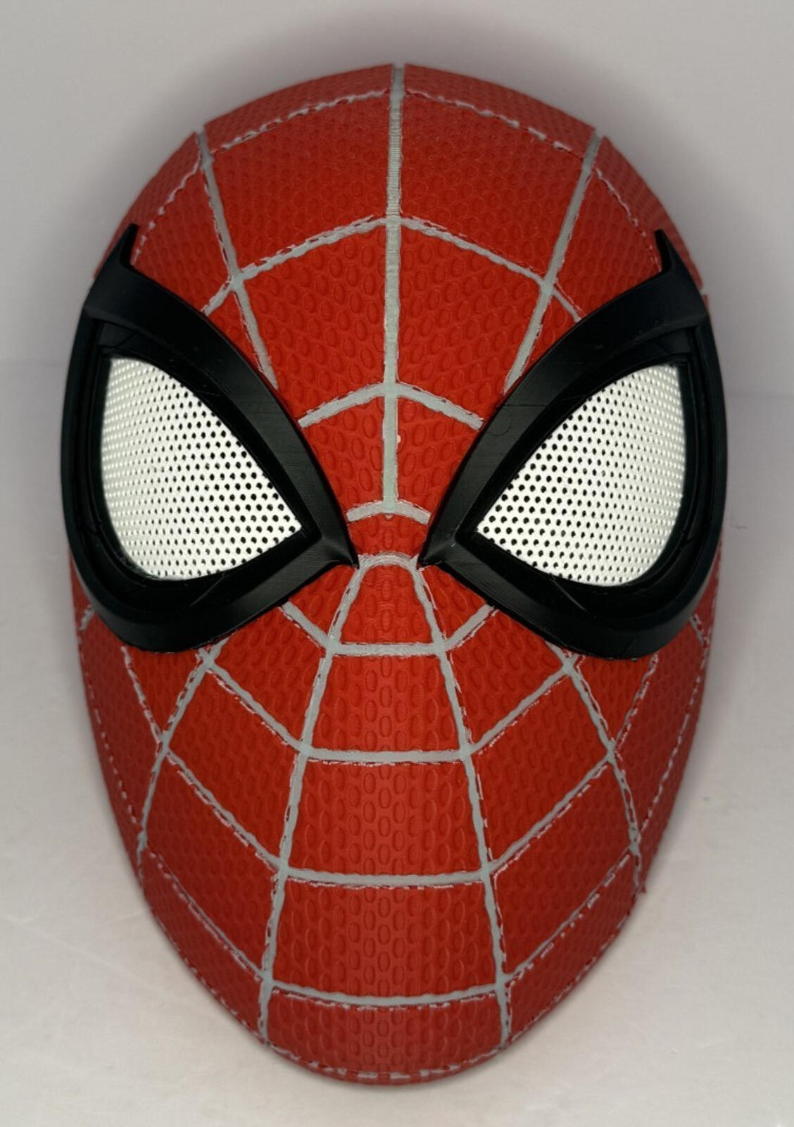 3D Printed Red and Gray Spider-Man Full Face Mask Helmet Mesh Eyes Adult