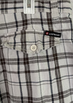 AIRWALK Grunge Plaid Gray/White Cotton Cargo Shorts Mens Sz 38 - Skater