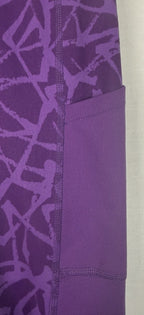 Columbia Capri Leggings Womens Small Purple Geometric Print Stretch Athletic