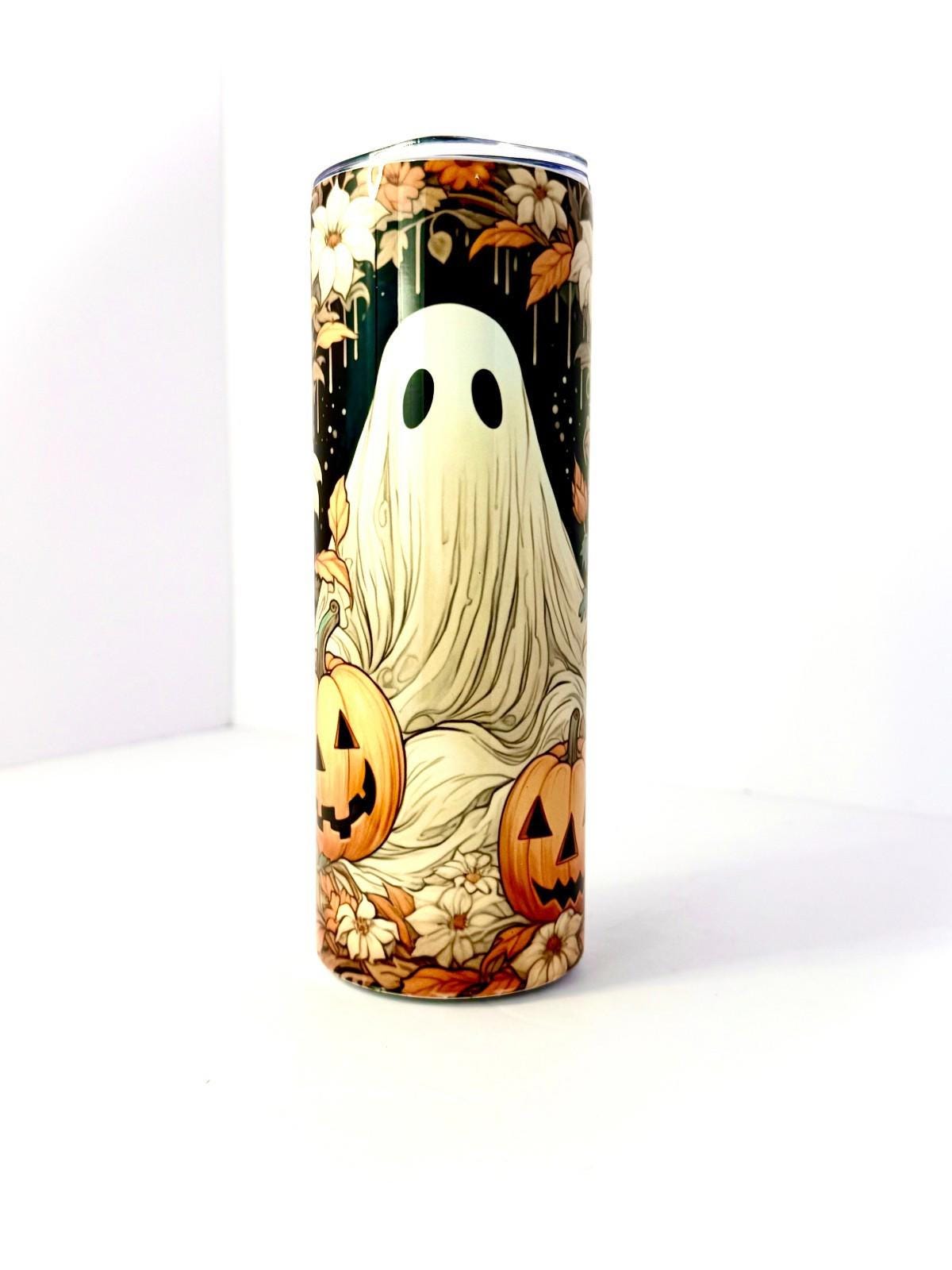 20 oz Autumn Ghost Stainless Steel Tumbler with Lid, Straw