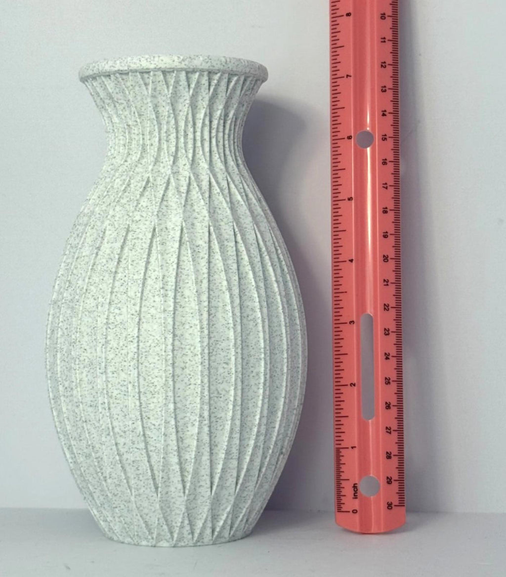 Stone Look Vase - 3D Printed in PLA Plastic - 7 inches Tall