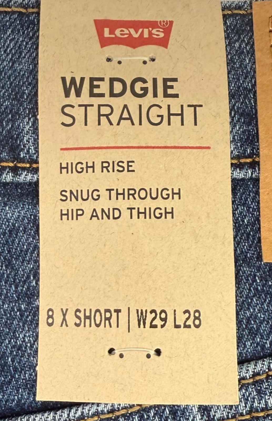 Levi's Jeans Womens Wedgie Straight High Rise Sz 8 X Short Blue Distressed NEW