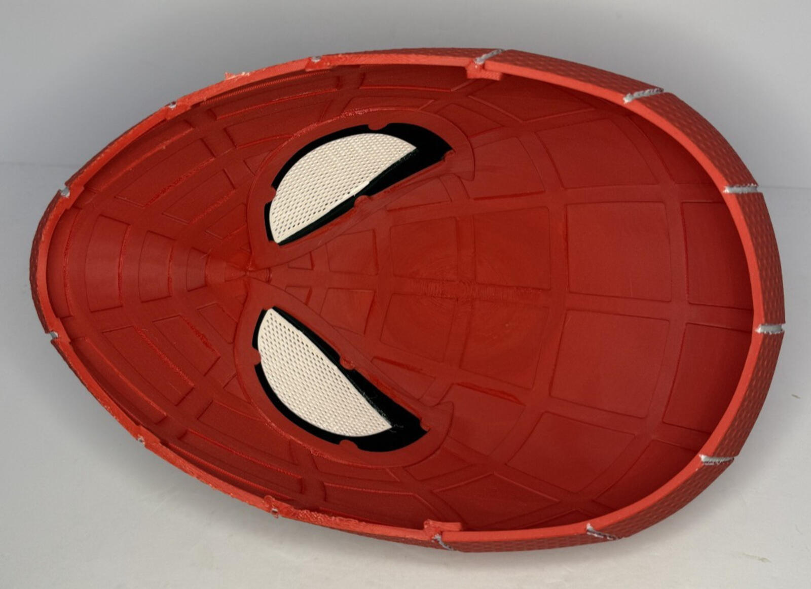 3D Printed Red and Gray Spider-Man Full Face Mask Helmet Mesh Eyes Adult
