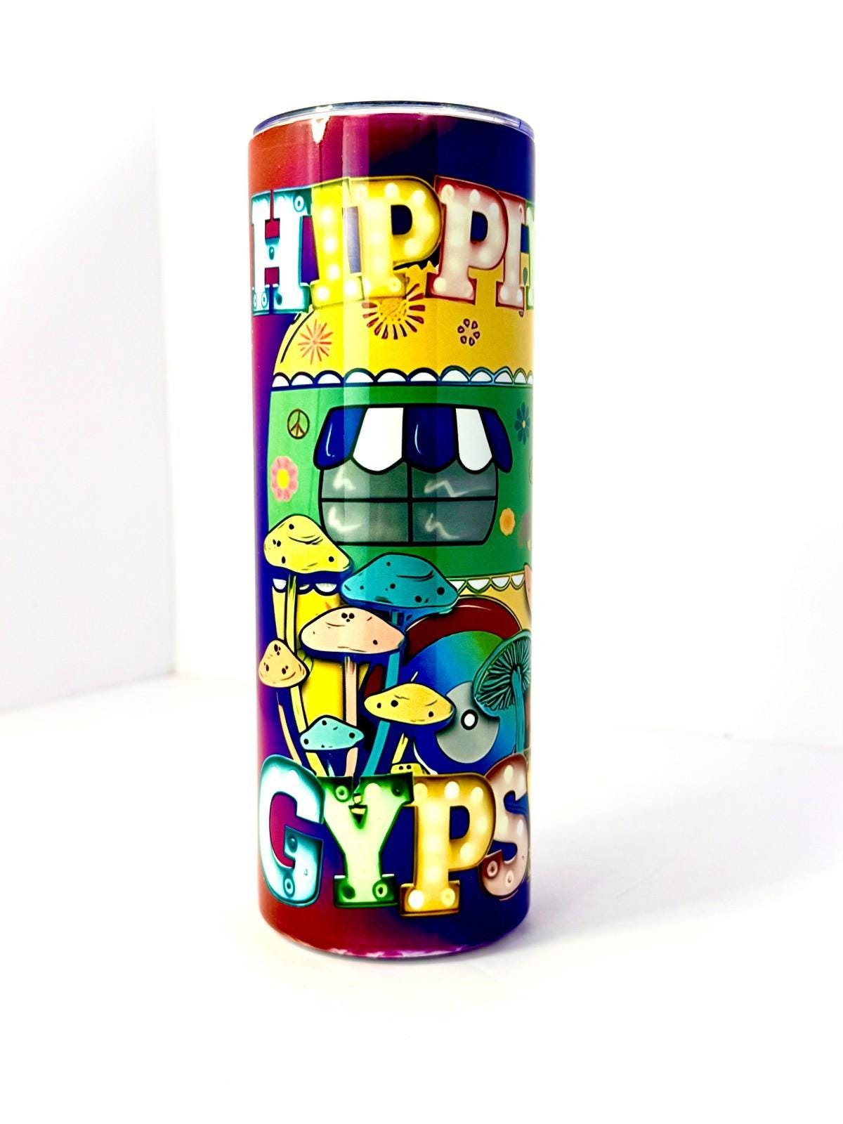 20 oz Hippie Heart Gypsy Soul Stainless Steel Tumbler with Lid, Straw