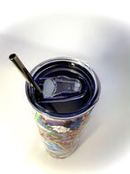 20 oz Rudolph Stamps Stainless Steel Tumbler with Lid, Straw
