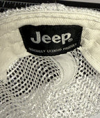 Jeep Peace Sign Hat Cap Trucker Snap Back One Size Blue Mens Mesh Embroidered