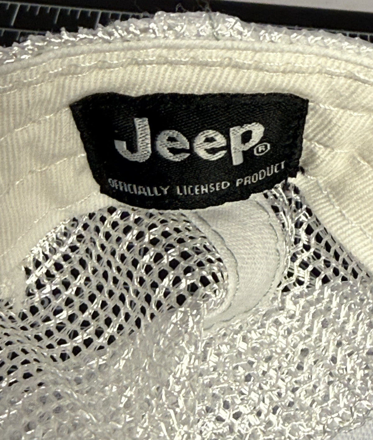 Jeep Peace Sign Hat Cap Trucker Snap Back One Size Blue Mens Mesh Embroidered