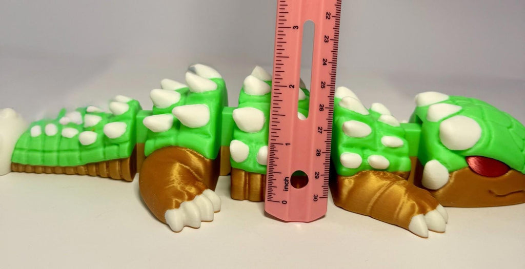 Large 3D Printed Articulated Ankylosaurus – Flexible Toy Figurine - 12 Inches