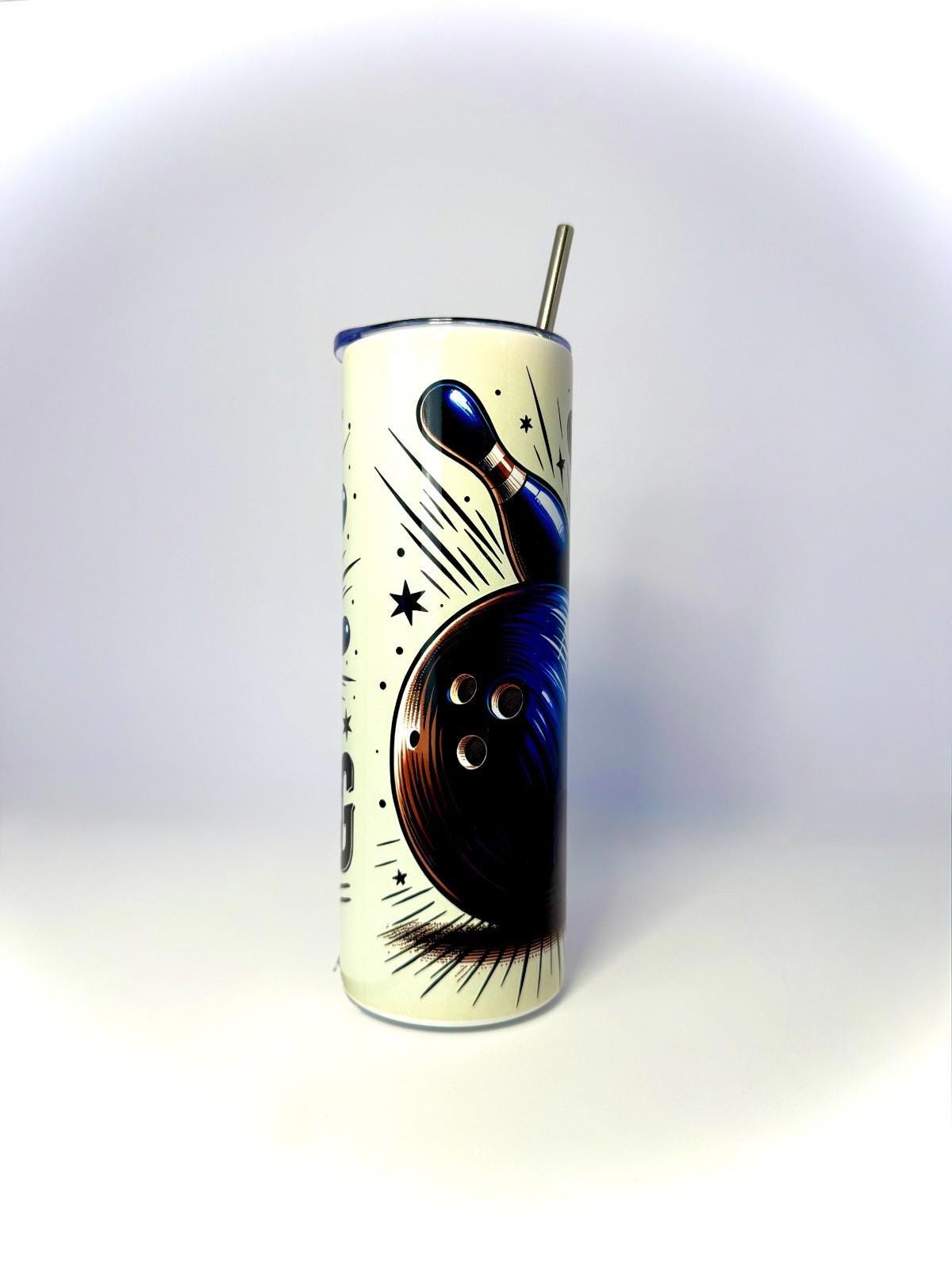 20 oz I'd Rather Be Bowling Stainless Steel Tumbler with Lid, Straw
