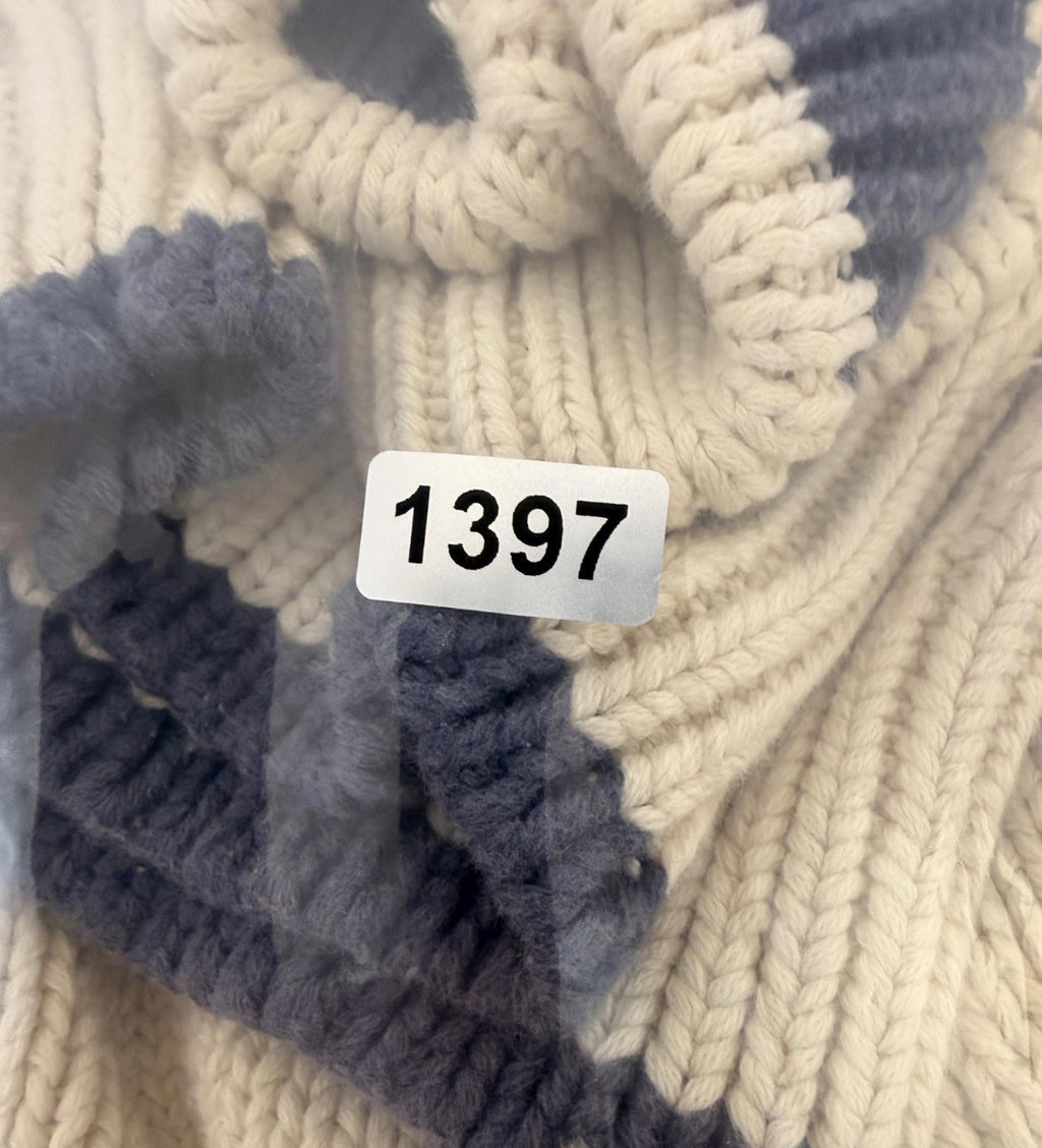 Eddie Bauer Sweater Mens XL Cream Cable Knit Quarter Button Mock Neck Pullover