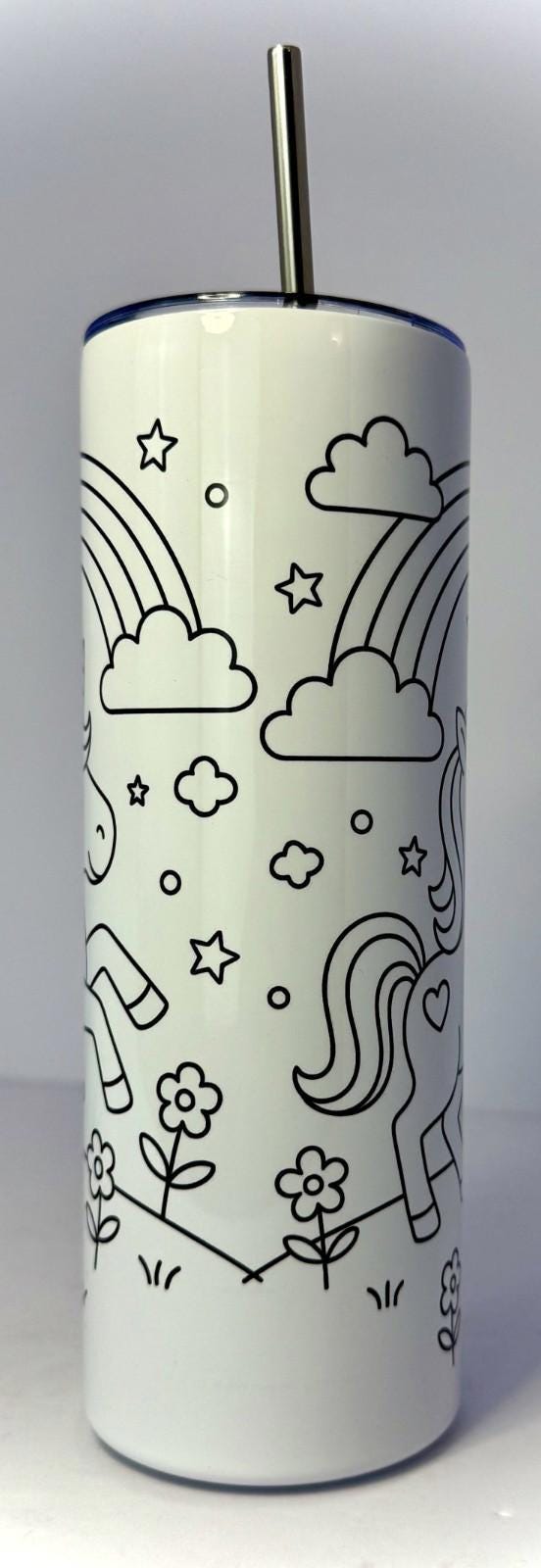 20 oz Color Me Unicorn Stainless Steel Tumbler with Lid, Straw