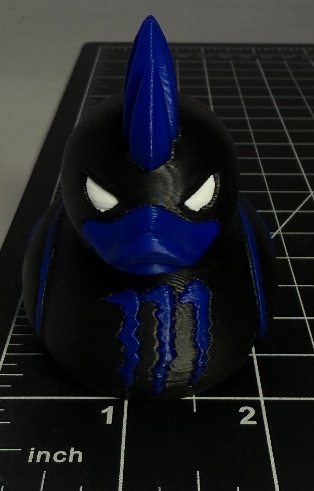 3d Printed Monster Duck - 3 Inch - Energy Drink - Jeep - Rock - Black and Blue