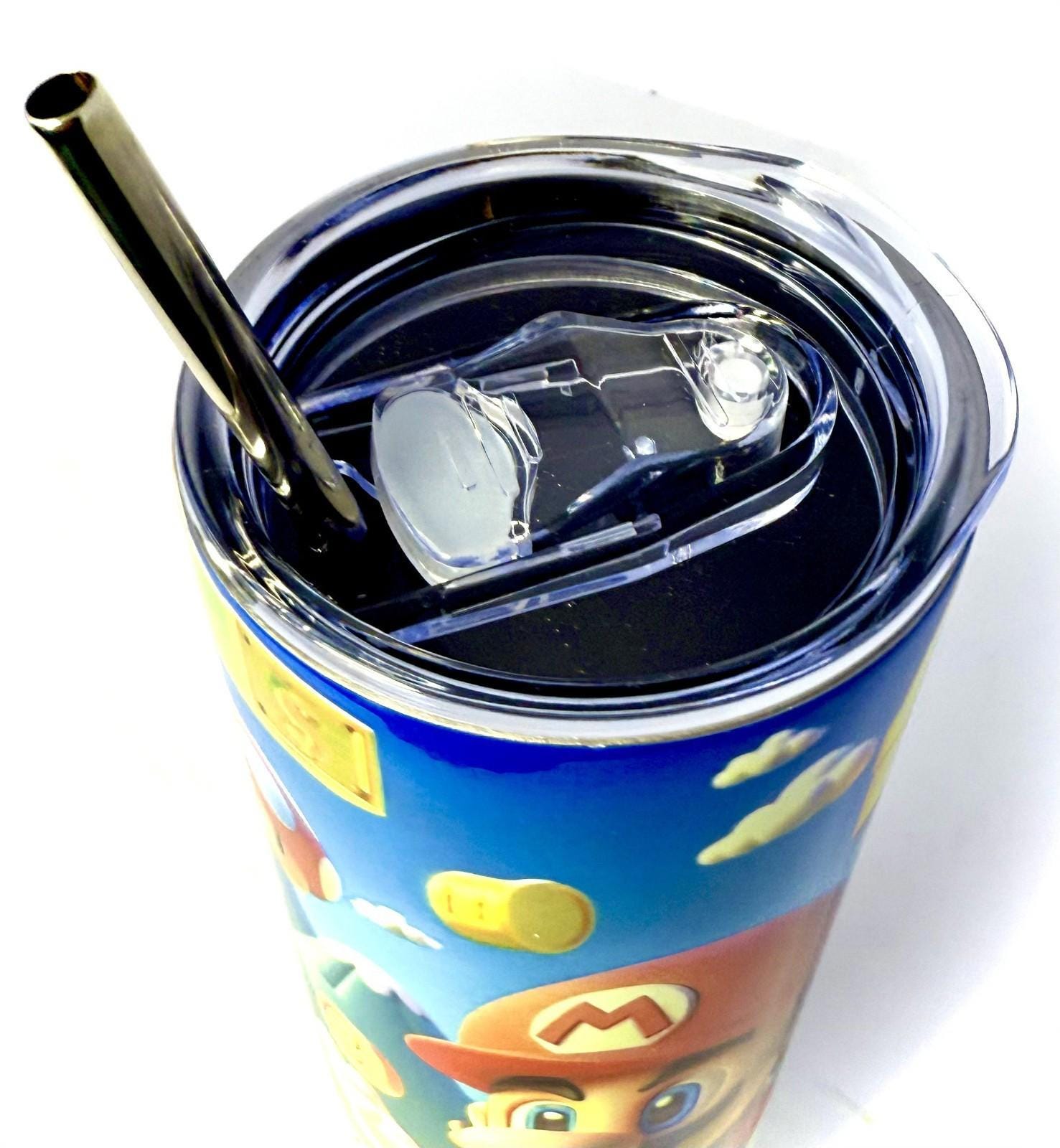 20 oz Mario Stainless Steel Tumbler with Lid, Straw