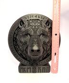 3D Printed Bear Runes Large Plaque - Black
