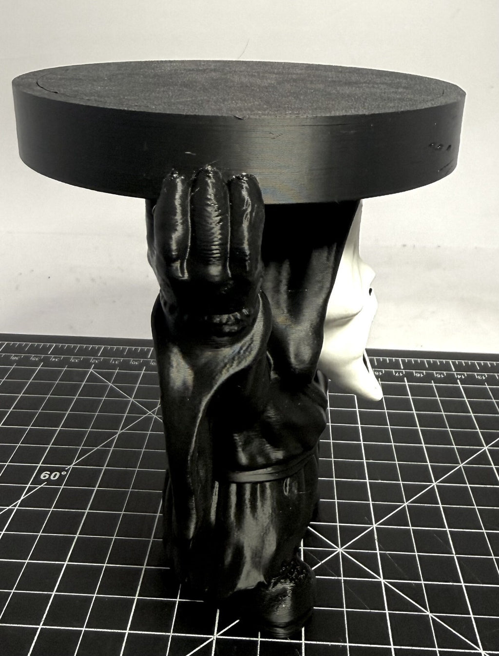 3D Printed Ghostface Candle Jar Holder - Black/White - 5 Inch