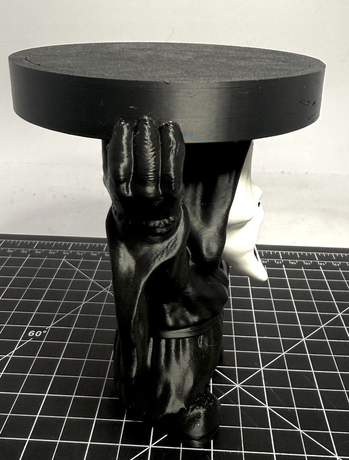 3D Printed Ghostface Candle Jar Holder - Black/White - 5 Inch