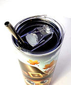 20 oz Pilgrim Turkey Stainless Steel Tumbler with Lid, Straw