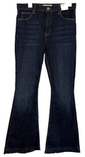 Topshop Jeans Size 12 Womens Jamie Flare Stretch Dark Wash Raw Hem