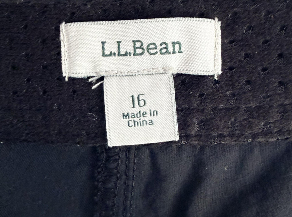 L L Bean Black Hiking Shorts Womens Size 16 Quick Dry Nylon Spandex Pockets