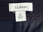 L L Bean Black Hiking Shorts Womens Size 16 Quick Dry Nylon Spandex Pockets