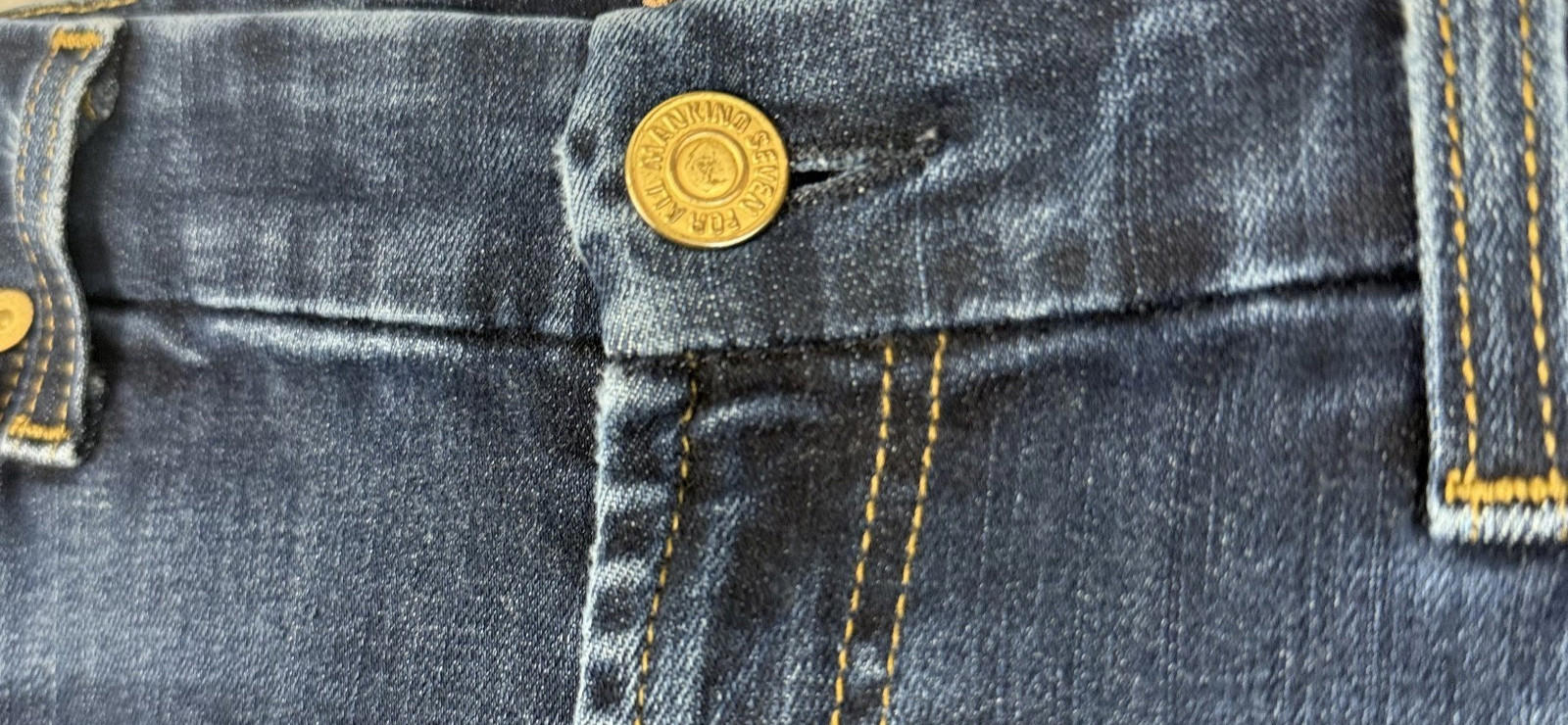 7 For All Mankind Womens 29 The Mid Rise Ankle Skinny Dark Blue Denim Jeans