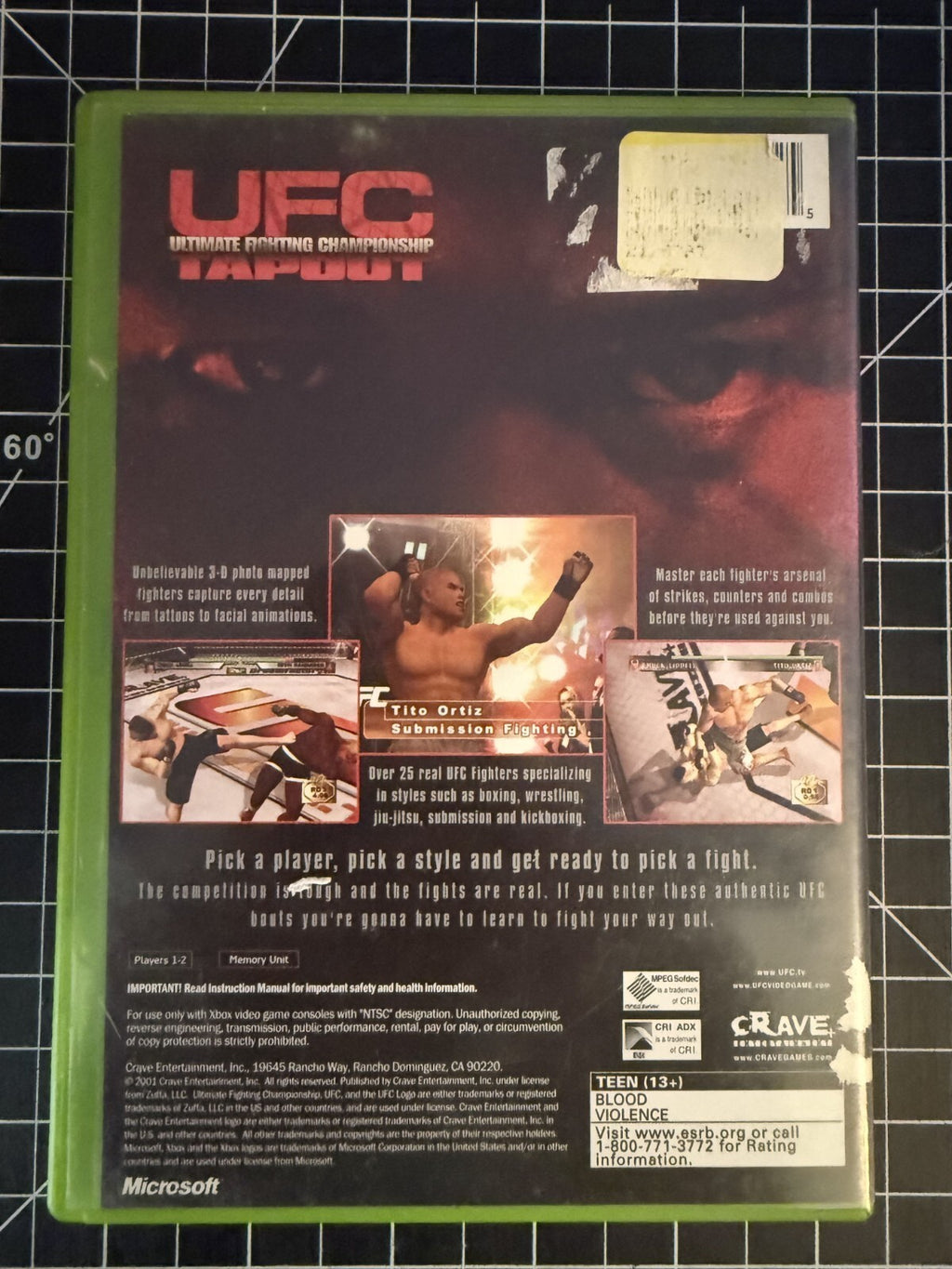 UFC Ultimate Fighting Championship Tapout for Xbox Original CIB