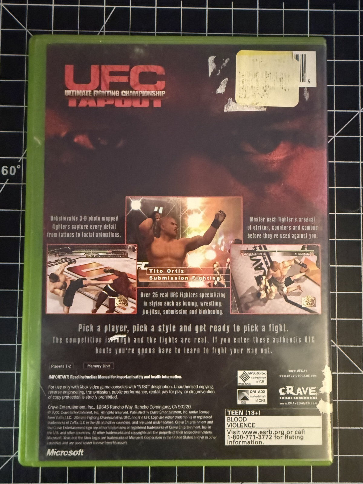 UFC Ultimate Fighting Championship Tapout for Xbox Original CIB