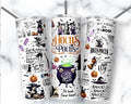 20 oz Hocus Pocus Stainless Steel Tumbler with Lid, Straw Halloween