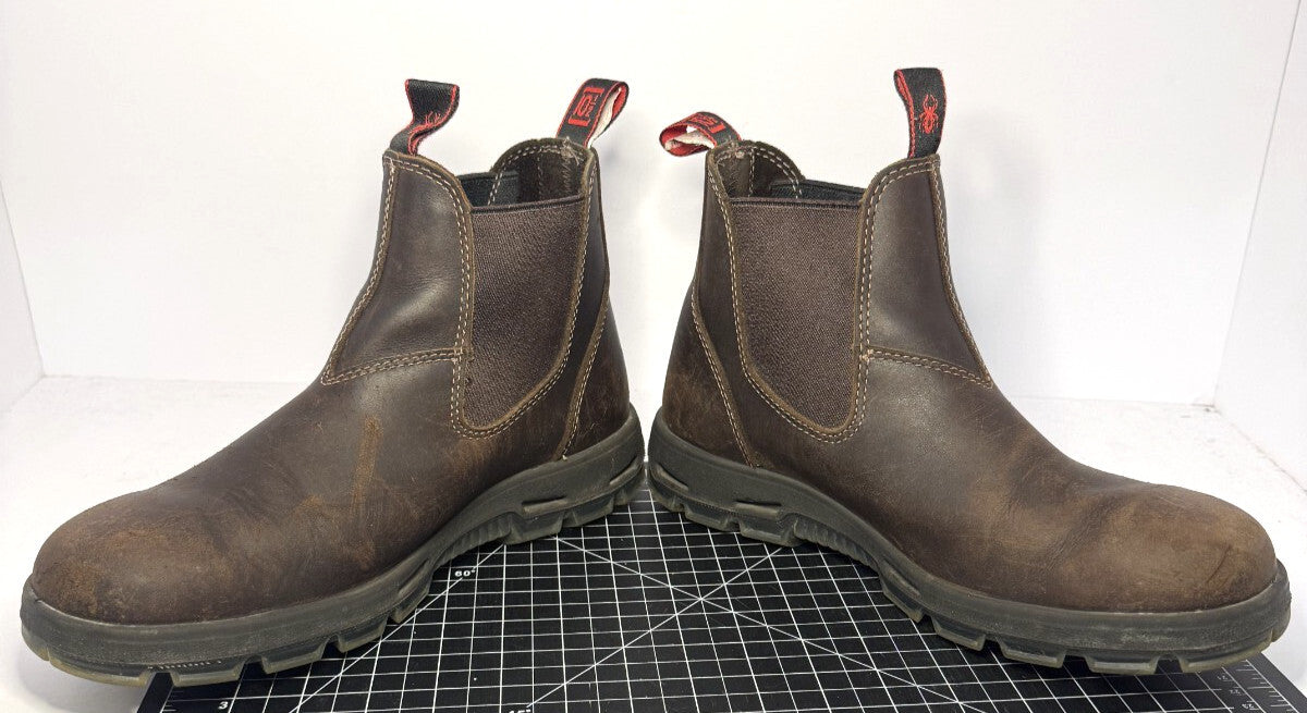 Redback Mens US 10.5 Bobcat UBBK Elastic Brown Leather Soft Toe Work Boots