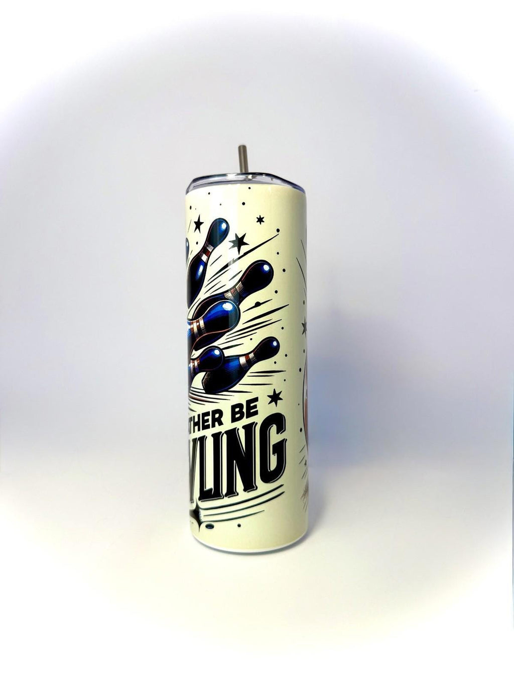 20 oz I'd Rather Be Bowling Stainless Steel Tumbler with Lid, Straw