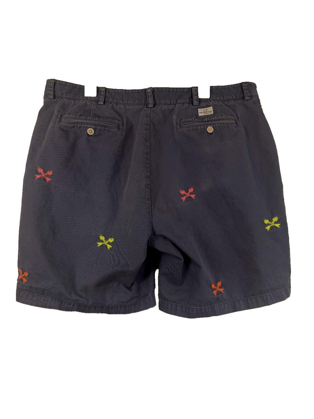 Vineyard Vines Shorts Mens Sz 42 Blue Breaker Embroidered Fish Bones Chino