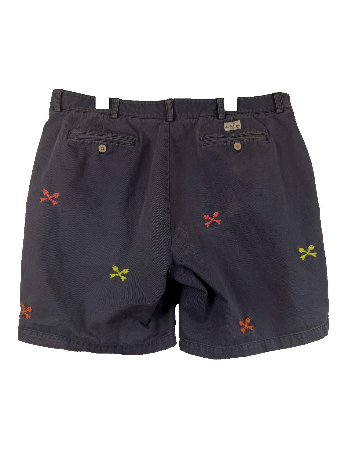 Vineyard Vines Shorts Mens Sz 42 Blue Breaker Embroidered Fish Bones Chino