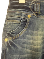 Big John Premium Womens Jeans Sz 12 Light Distress Stretch Gold Accents