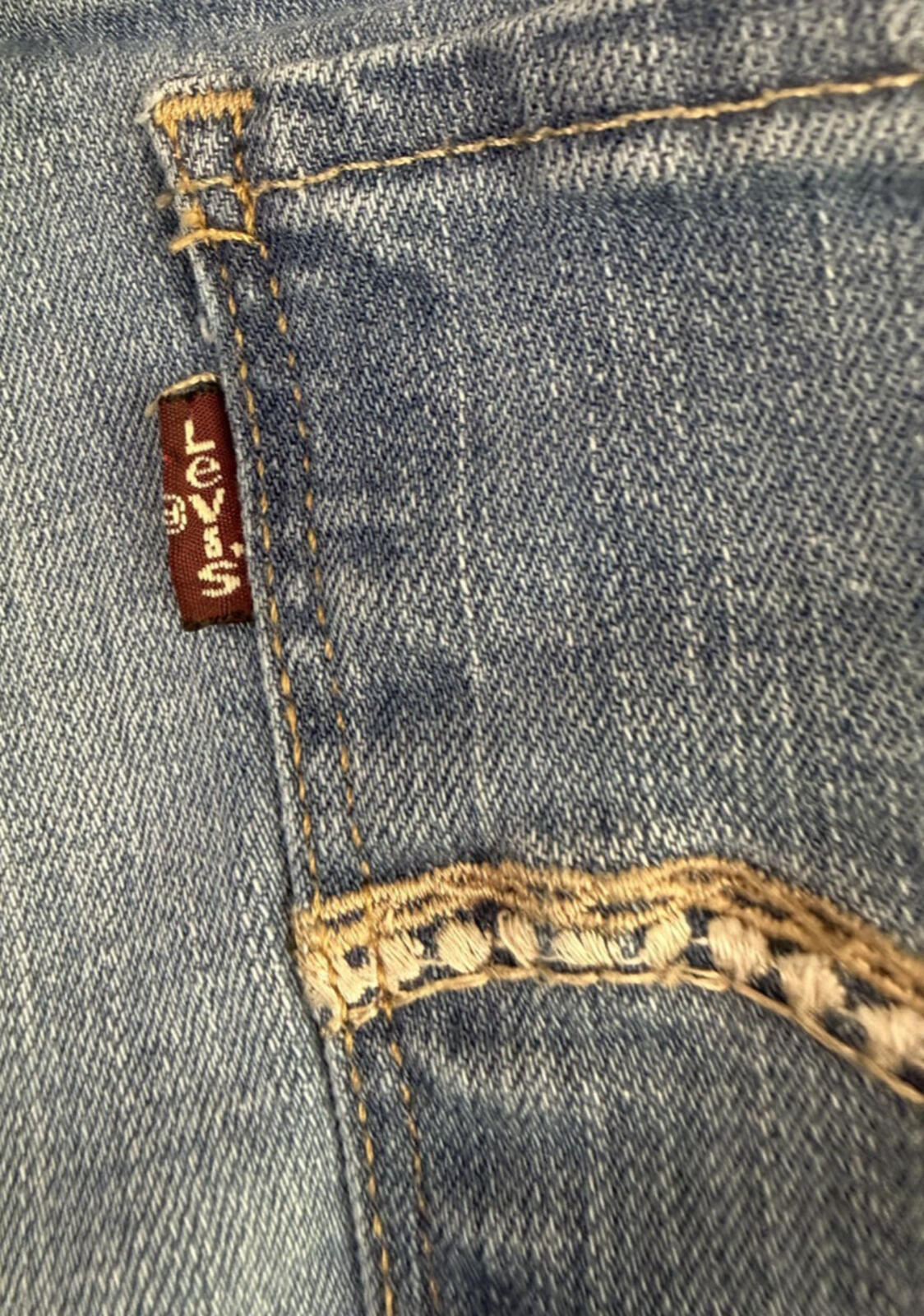 Levis 515 Boot Cut Stretch Blue Jeans Womens Sz 12 Short Raw Hem