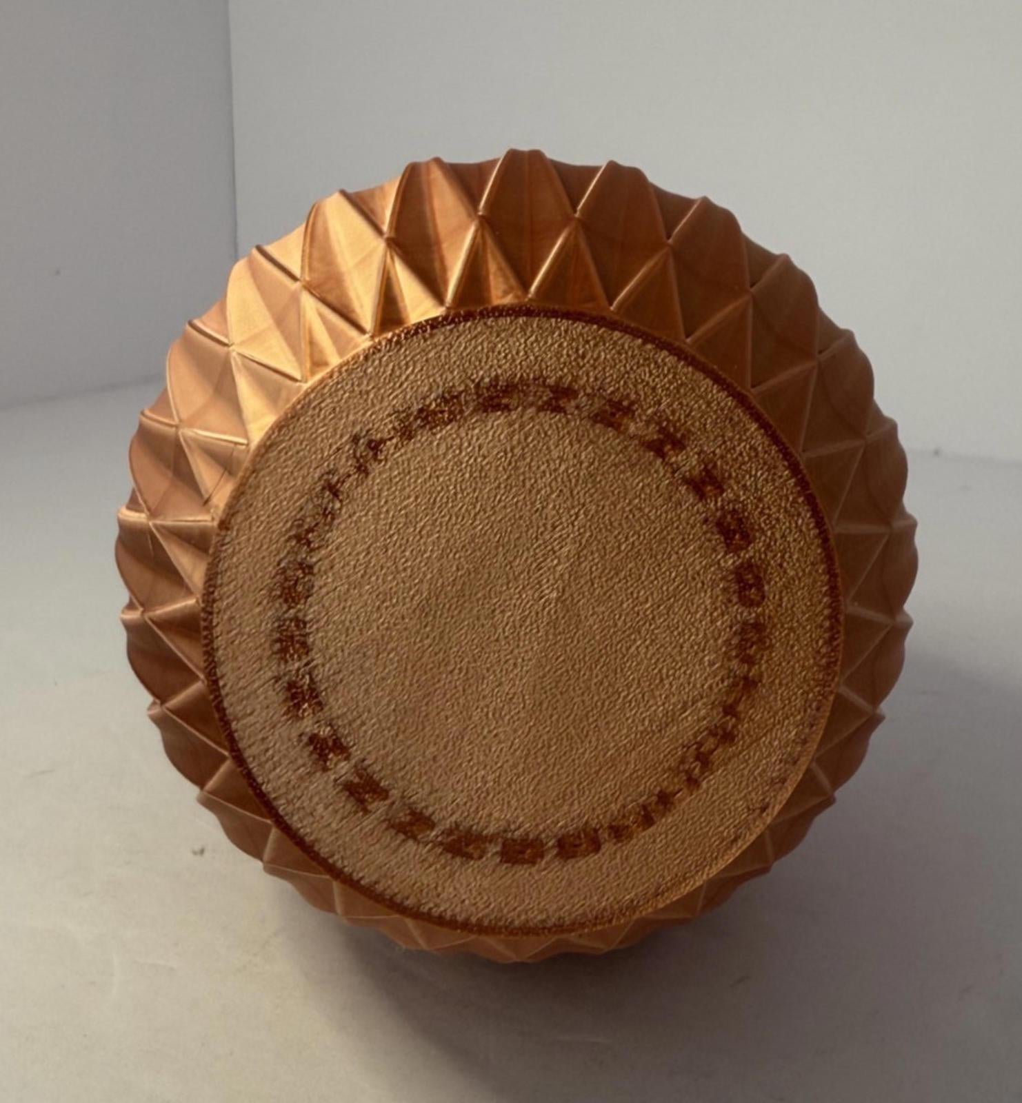 Light Copper Vase - 3D Printed in PLA Plastic - 7 inches Tall