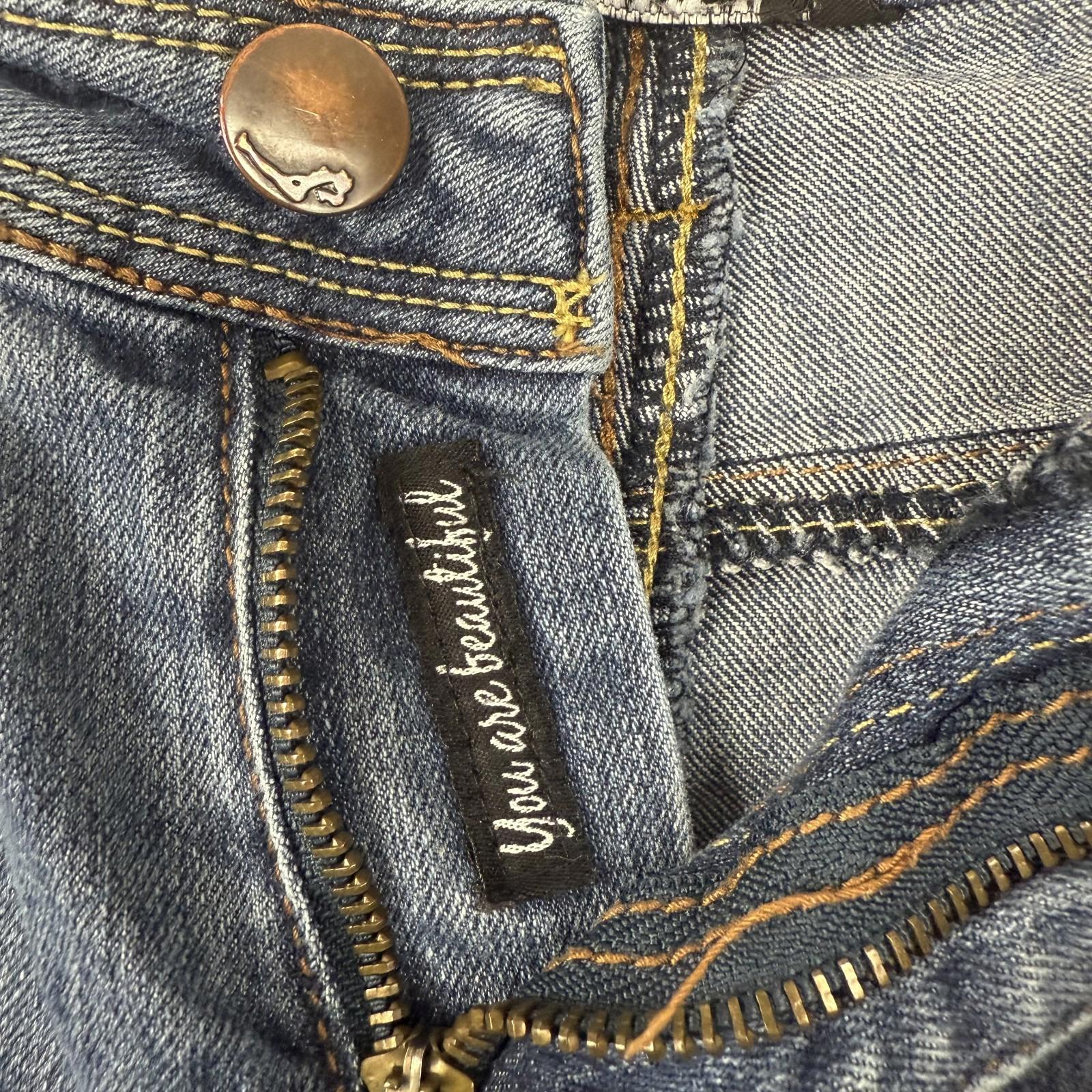 Dollhouse Jeans Womens 9 Blue Distressed Charley Skinny Fit Stretch Denim Pants