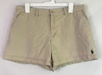 Ralph Lauren Sport Womens Shorts Sz 10 Khaki Flat Front Chino Outdoor beige