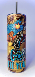 20 oz Gobble Til you Wobble Stainless Steel Tumbler with Lid, Straw