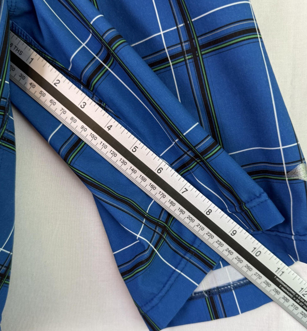 Hurley Phantom Board Shorts Mens Large Blue Plaid Swim Trunks Cargo