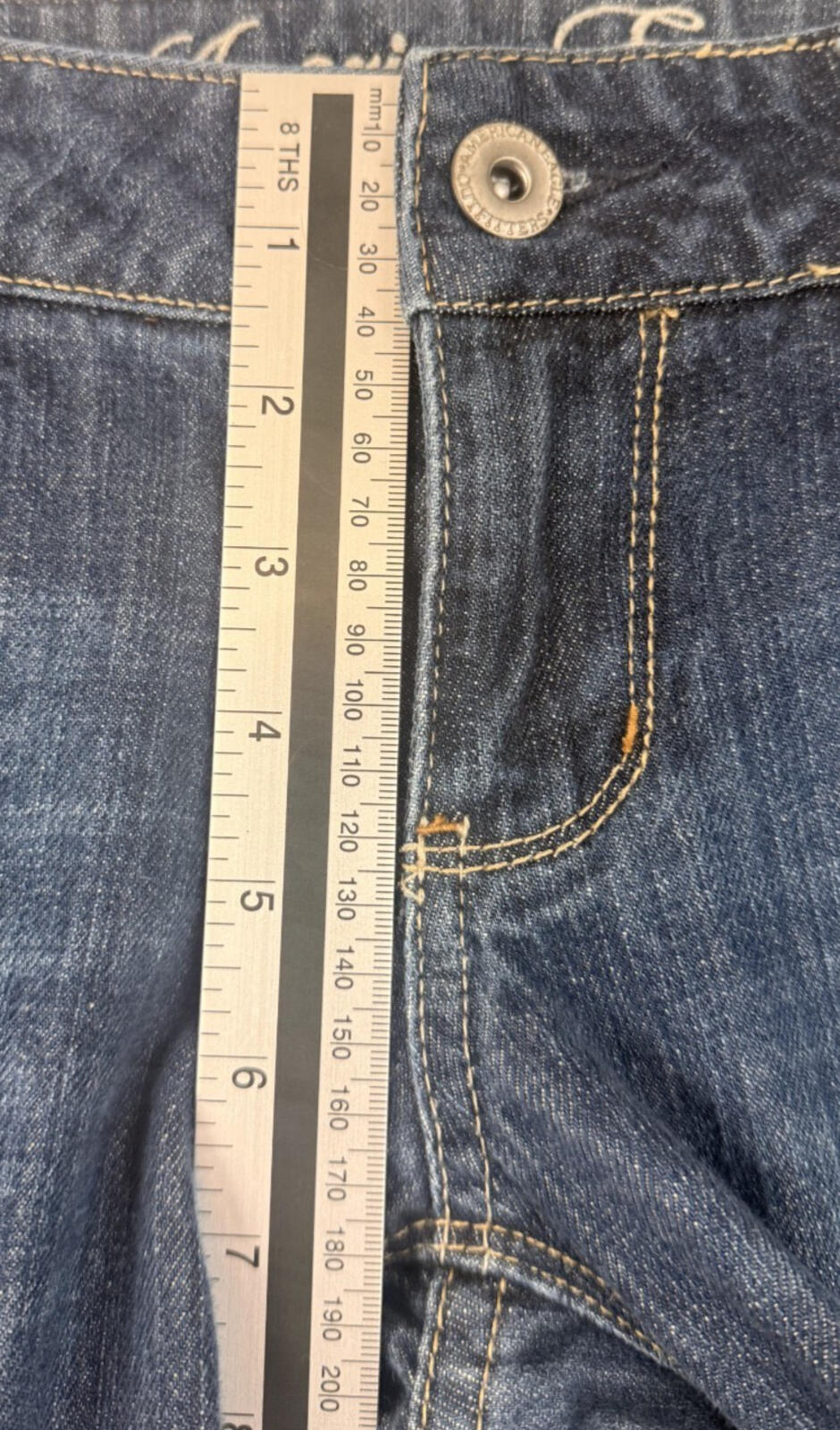 American Eagle 77 Straight Jeans Womens Size 6 Long Blue Denim 30x31