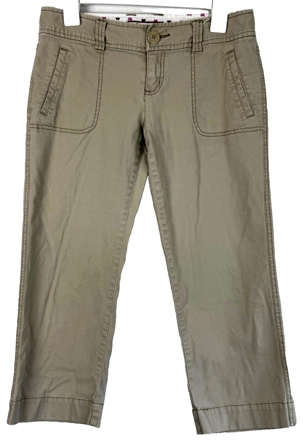 Aeropostale Womens Capri Pants Khaki Size 3/4 Butterfly