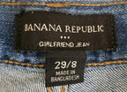 Banana Republic Girlfriend Jeans Womens 29/8 Blue Relaxed Tapered Stretch RawHem