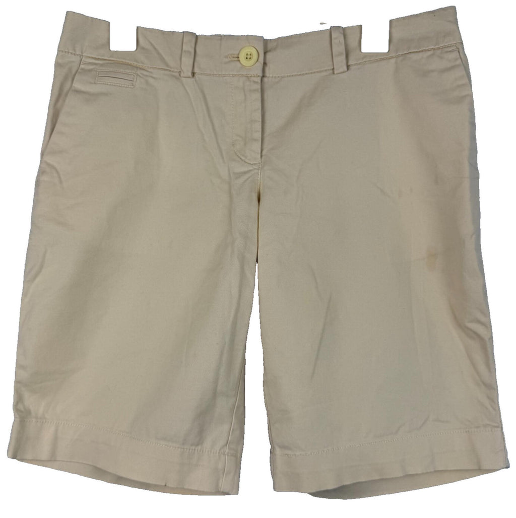 Tommy Hilfiger Chino Khaki Shorts High Rise Pockets Cotton Yellow Womens Size 6