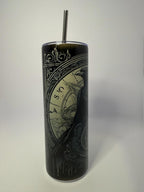 20 oz Norse Raven Stainless Steel Tumbler with Lid, Straw