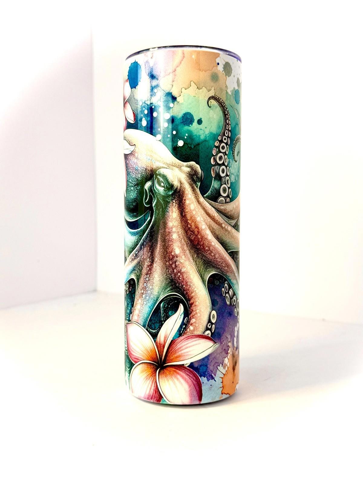 20 oz Octopus Stainless Steel Tumbler with Lid, Straw