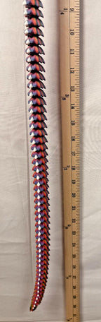 3D Printed LONG Dragon/Snake - PLA - Rainbow and White - 5 Feet 4 Inches