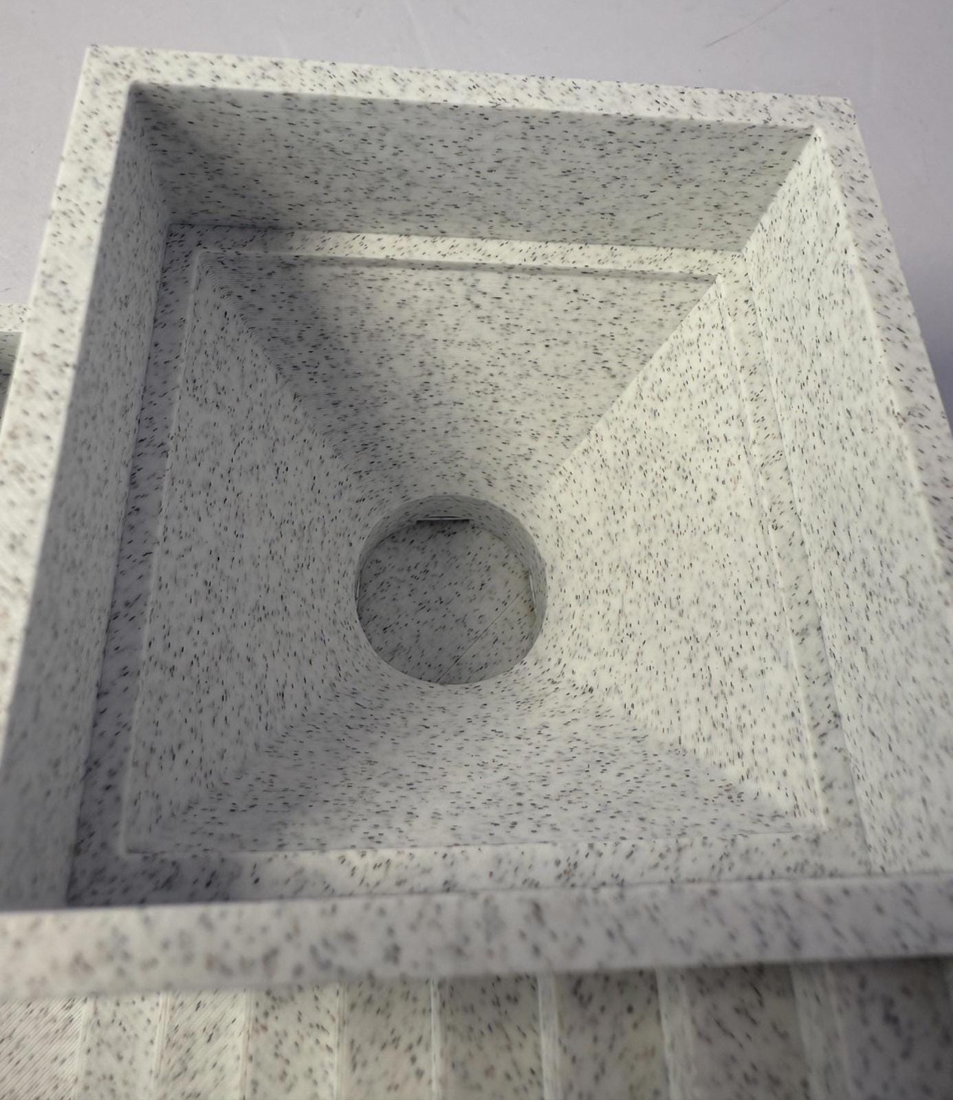 Self Watering Planter with Stairs Stone Look 3D Printed PLA