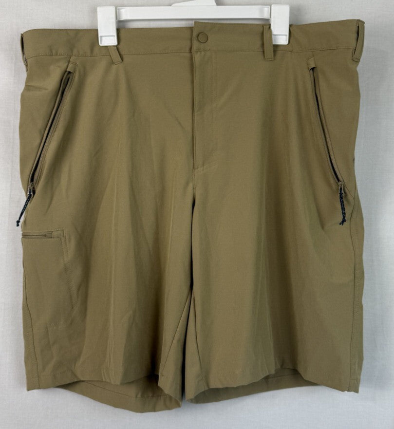 Columbia Shorts Mens 42/52 Tan Hiking Performance Stretch Zip Pocketed