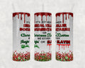 20 oz Slayin Christmas Stainless Steel Tumbler with Lid, Straw